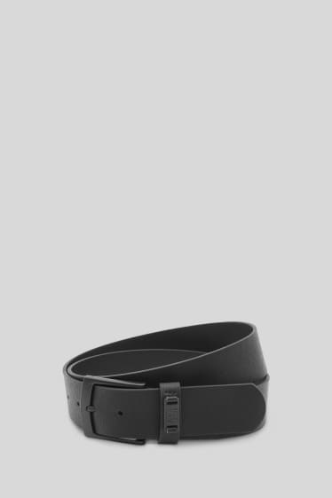 Men - Belt - faux leather - black