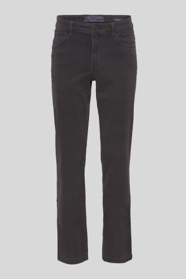 Hommes - Pantalon - slim fit - à carreaux - gris