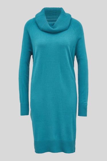 Dames - Gebreide jurk - turquoise