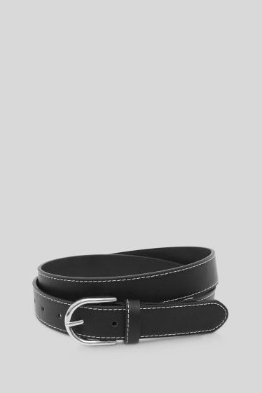 Women - Belt - faux leather - black
