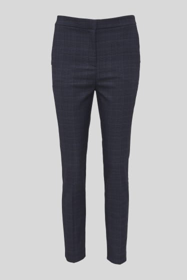 Damen - Hose - kariert - dunkelblau