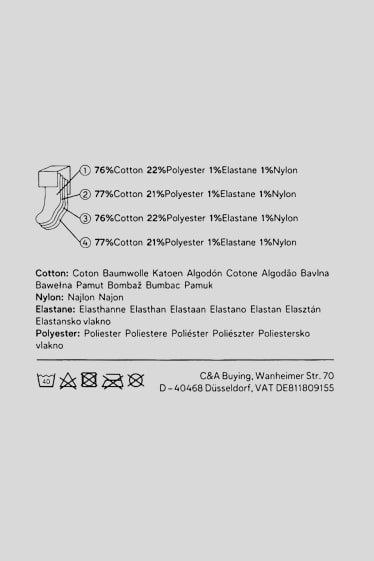 Kobiety - Wielopak, 4 pary - krótkie skarpetki - w paski - czarny / biały