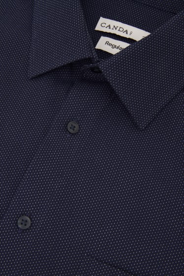Men - Business shirt - regular fit - kent collar - easy-iron - dark blue