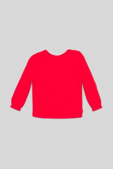 Kinder - Langarmshirt - Glanz-Effekt - rot