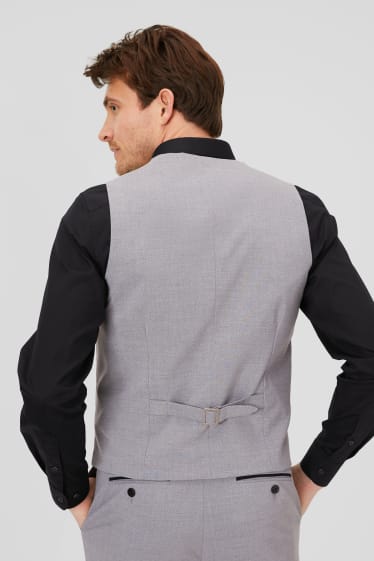 Hommes - Gilet de costume - slim fit - stretch - gris