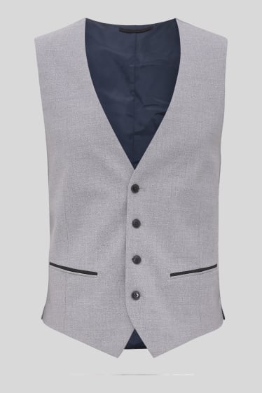 Heren - Gilet uit het combi-systeem - slim fit - stretch - grijs