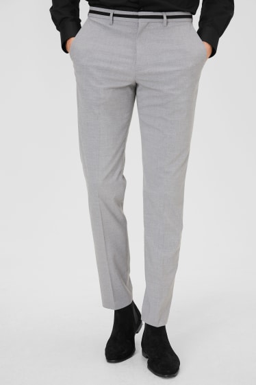 Men - Mix-and-match suit trousers - slim fit - stretch - light gray