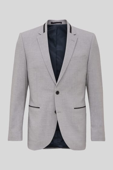 Pánské - Oblekové sako - slim fit - stretch - světle šedá