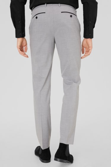 Pánské - Oblekové kalhoty - slim fit - stretch - světle šedá