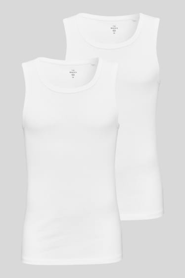 Men - Vest top  - 2 pack - white