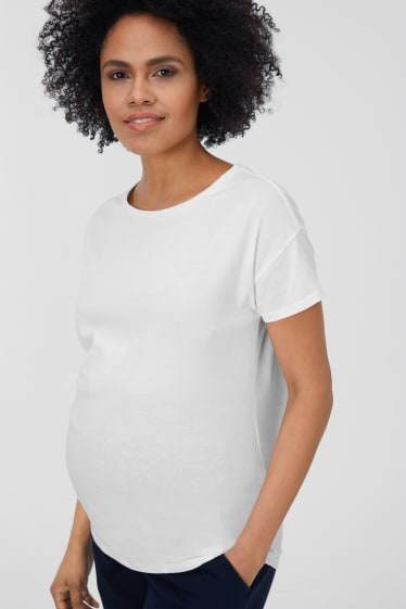 Femmes - Lot de 2 - T-shirt de grossesse - blanc crème