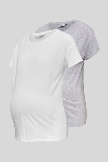 Femmes - Lot de 2 - T-shirt de grossesse - blanc crème