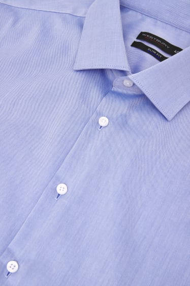 Hombre - Camisa - Slim Fit - Kent - azul claro jaspeado