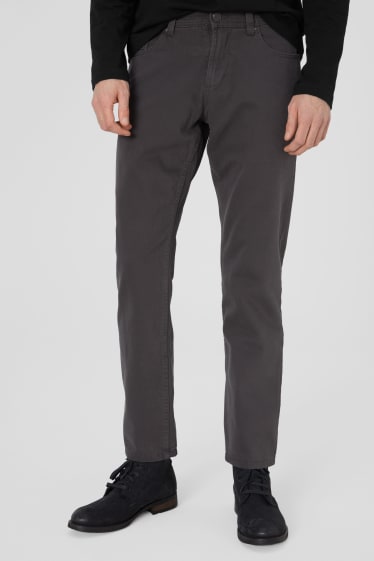 Hommes - Pantalon en maille thermique - regular fit - gris foncé