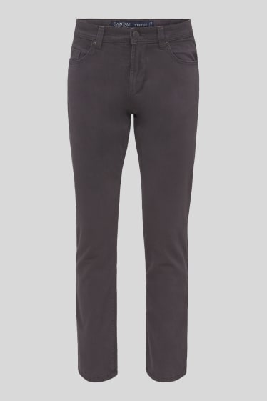Hommes - Pantalon en maille thermique - regular fit - gris foncé