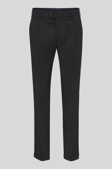 Pánské - Oblekové kalhoty - Slim Fit - černá