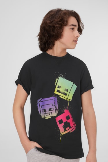 Children - Minecraft - short sleeve T-shirt - black
