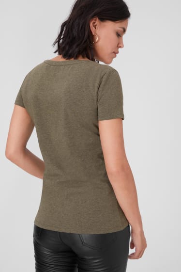 Donna - T-shirt basic - verde melange