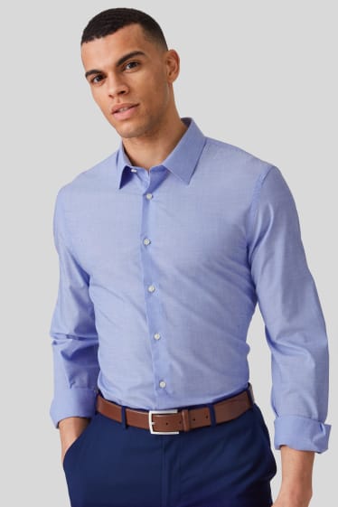 Hombre - Camisa - slim fit - kent - de planchado fácil - azul claro