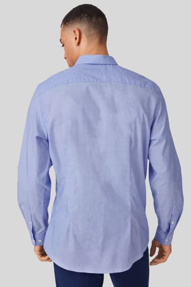 Hombre - Camisa - slim fit - kent - de planchado fácil - azul claro