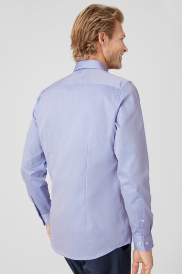 Hombre - Camisa - Slim Fit - Kent - azul claro jaspeado