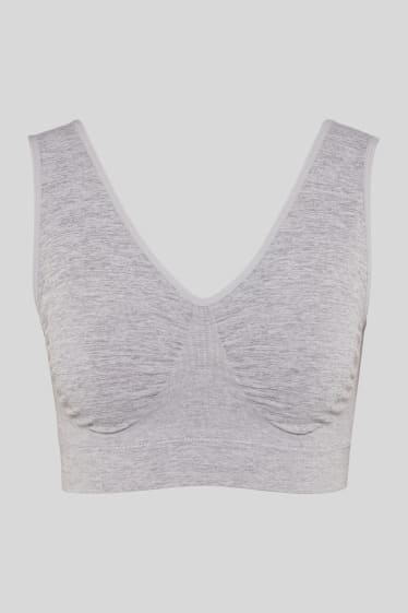 Mujer - Pack de 2 - bustier - sin costuras - blanco / gris