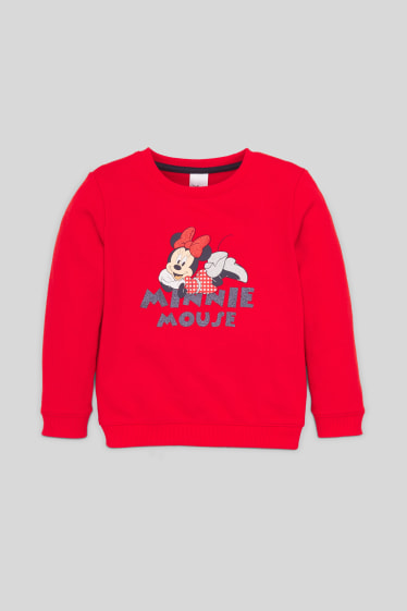 Enfants - Minnie Mouse - sweat - finition brillante - rouge