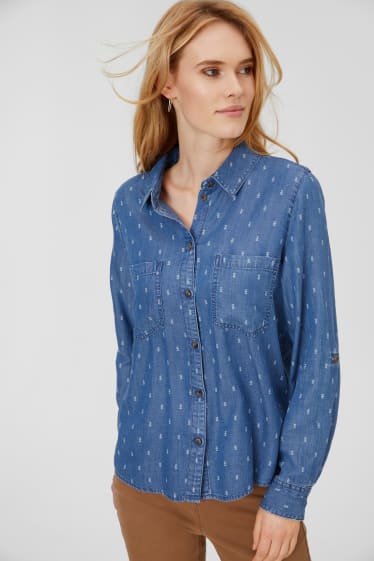 Women - Denim blouse - blue