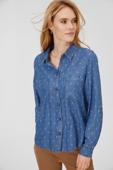 Dames - Spijkerblouse - blauw