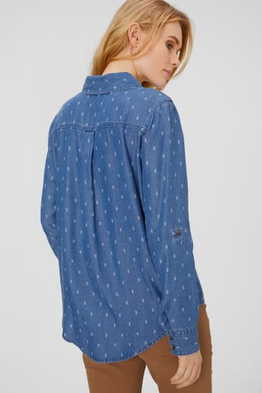 Women - Denim blouse - blue