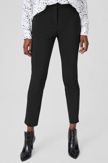 Femmes - Pantalon - slim fit - noir