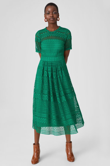 Damen - Fit & Flare Kleid - festlich - grün