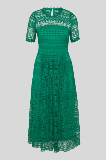 Damen - Fit & Flare Kleid - festlich - grün