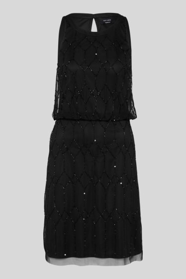 Mujer - Vestido tubo - Con brillos - De fiesta - negro