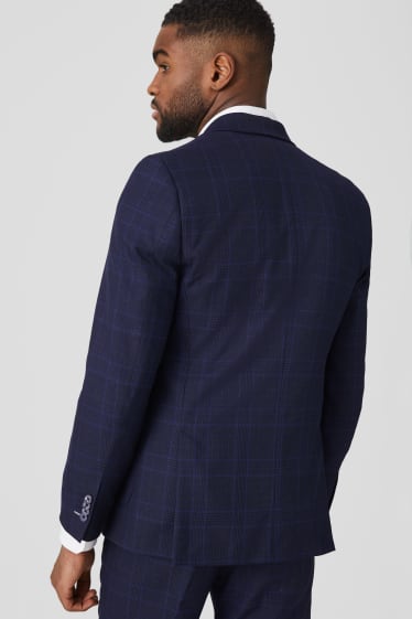 Herren - Baukasten-Sakko - Slim Fit - kariert - dunkelblau