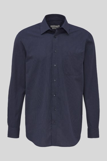 Hombre - Camisa - regular fit - kent - de planchado fácil - azul oscuro