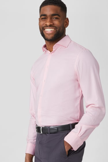 Hombre - Camisa - Slim Fit - Cutaway - rosa pálido