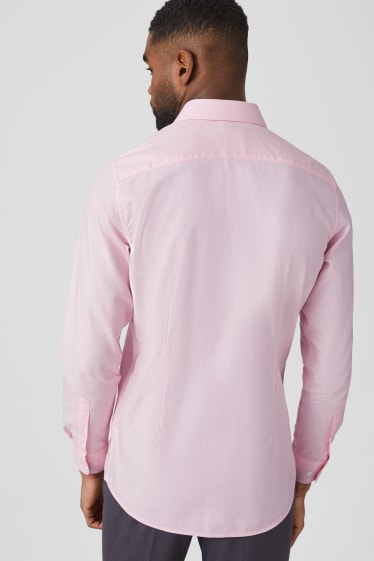 Hommes - Chemise de bureau - slim fit - col cutaway - rose tendre