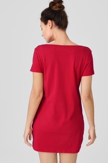 Women - Nightshirt  - Peanuts - dark red