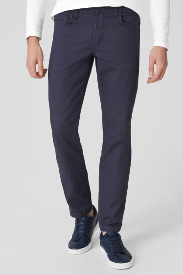 Hommes - Pantalon - slim fit - bleu foncé