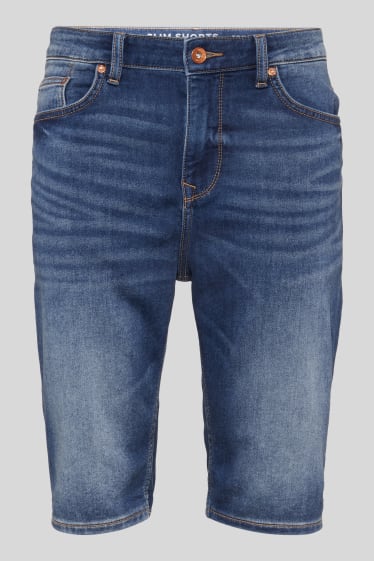 Mężczyźni - CLOCKHOUSE - bermudy dżinsowe - dżinsy w dresowym stylu - LYCRA® - dżins-niebieski