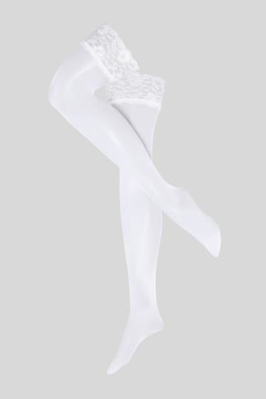 Femmes - Collants sans jarretières - 20 DEN - blanc crème