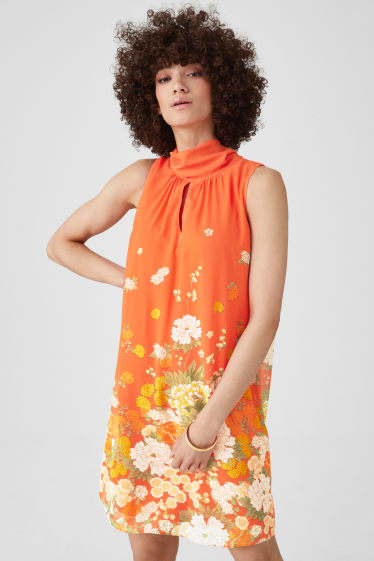 Women - A-line dress - formal - orange