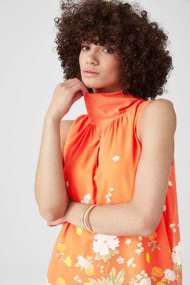 Women - A-line dress - formal - orange