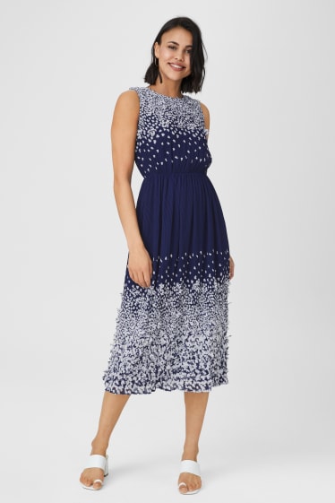 Women - Column dress - party - blue / white