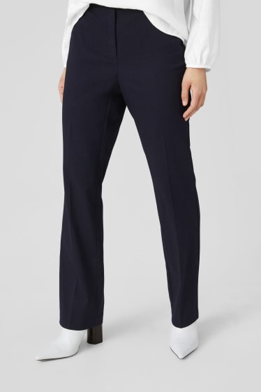 Women - Business trousers - straight fit - dark blue
