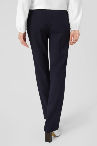 Dámské - Business kalhoty - straight fit - tmavomodrá