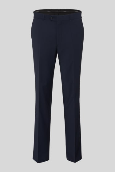 Heren - Broek uit het combi-systeem - regular fit - stretch - wolmengsel - donkerblauw