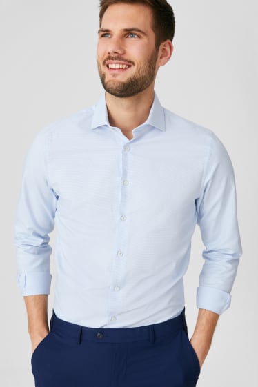 Pánské - Business košile - Slim Fit - Cutaway - světle modrá