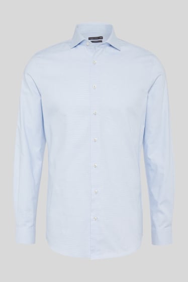 Men - Business shirt - slim fit - cutaway collar - light blue